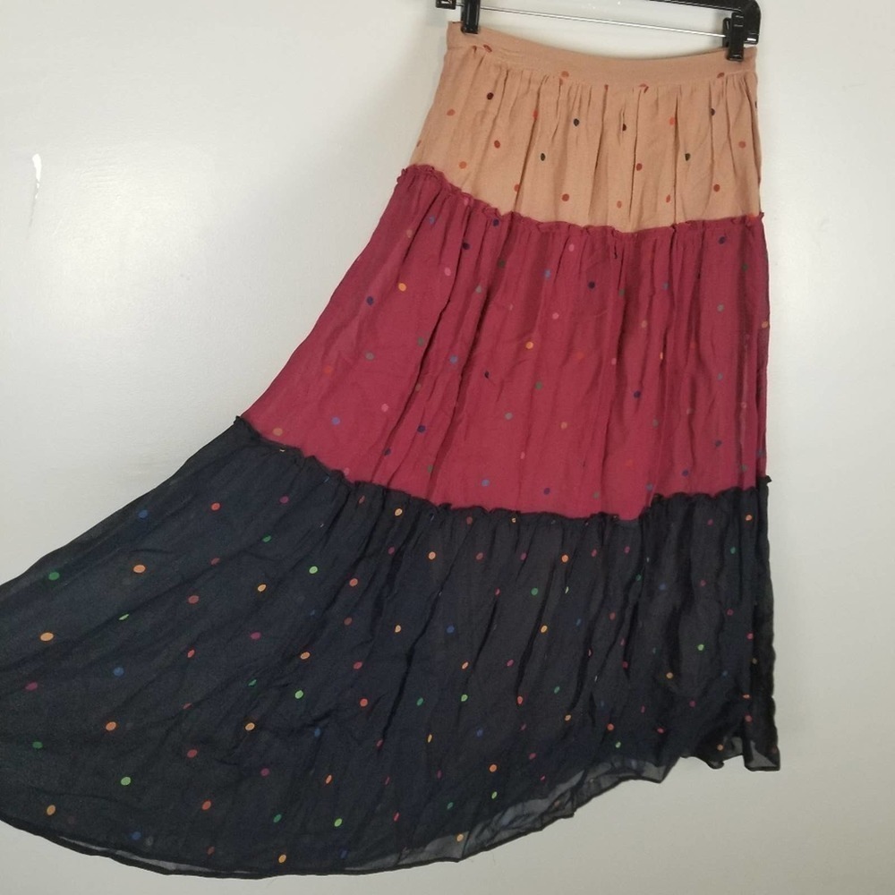 Farm rio tiered polka dot midi skirt, size S - Picture 5 of 9